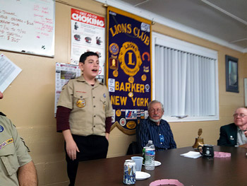 Joseph Cantella addresses the Barker Lions