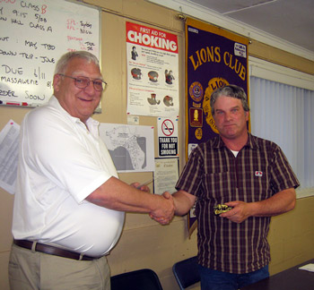 Photo: Lion Don Voelker and Barker President Carl Stoloski